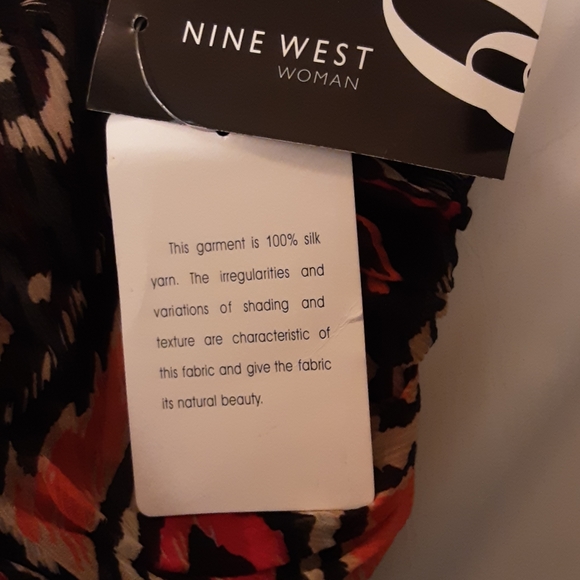 NWT 20W Nine West Silk Chiffon Tribal Print Skirt - Picture 4 of 4